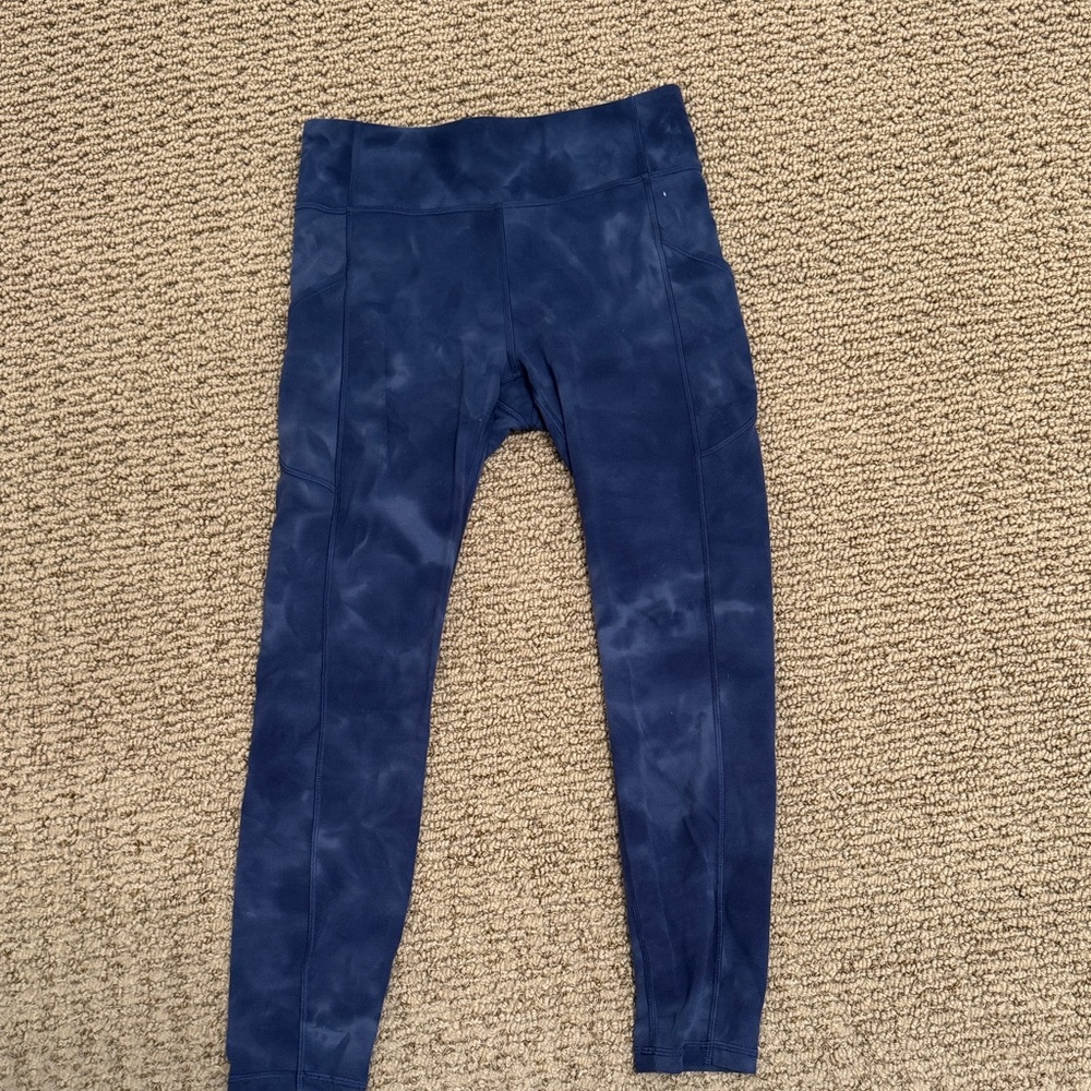 Lululemon Athletica Navy Tied-Eye Leggings
